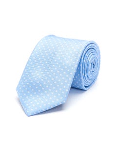 Cravatta fantasia azzurra 100% seta_0