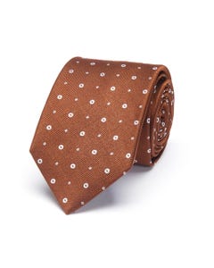 100% silk patterned tie brown_0