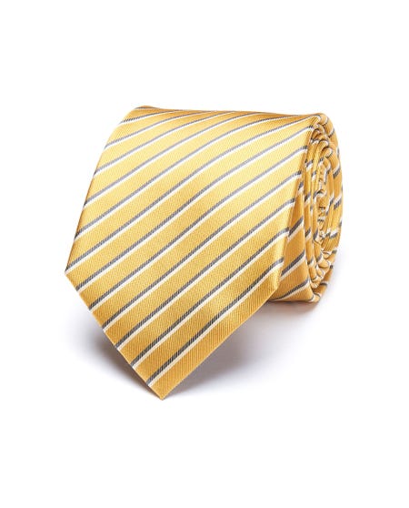 Regimental 100% silk tie yellow_0