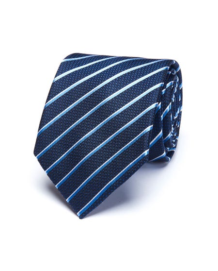 Regimental 100% silk tie dark blue_0