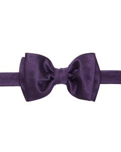 Purple knotted bow tie with pattern, 100% silk_0