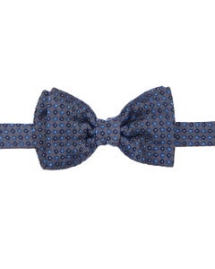 Grey knotted bow tie with micro pattern, 100% silk_0