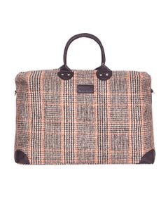 Brown patterned travel bag_0