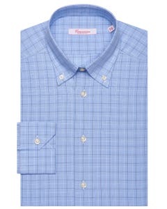 Fancy long-sleeved cotton poplin shirt 157b - button down_0
