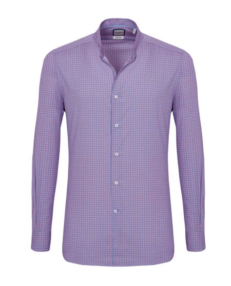 Trendy lilac shirt with mandarin collar coreana_0