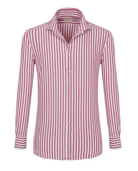 Luxury vintage shirt white with red stripes francese_0