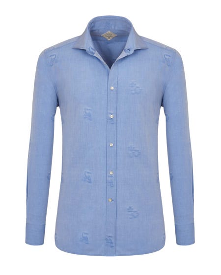 Light blue luxury vintage shirt francese_0