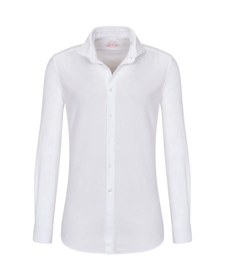 Camicia trendy giro inglese bianca, extra slim 103rp- francese