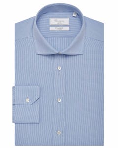Classic blue shirt in micro-pattern francese_0