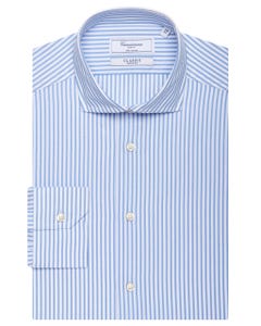 Classic white shirt with blue stripes, new french collar, slim fit 103f - french_0