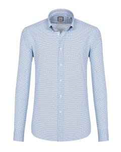 Camicia trendy azzurra con microfantasia, slim button down_0