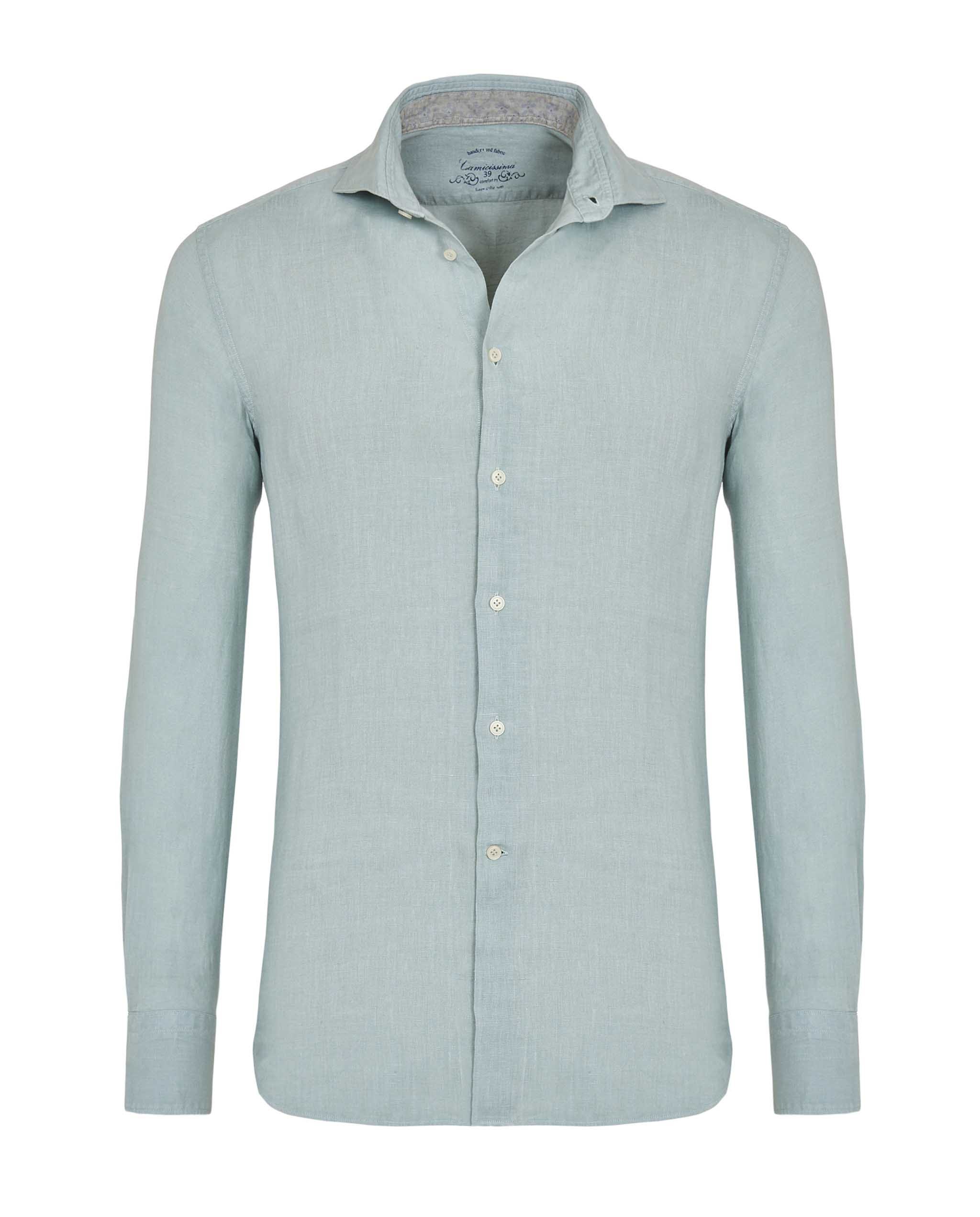 Camicia lino verde outlet