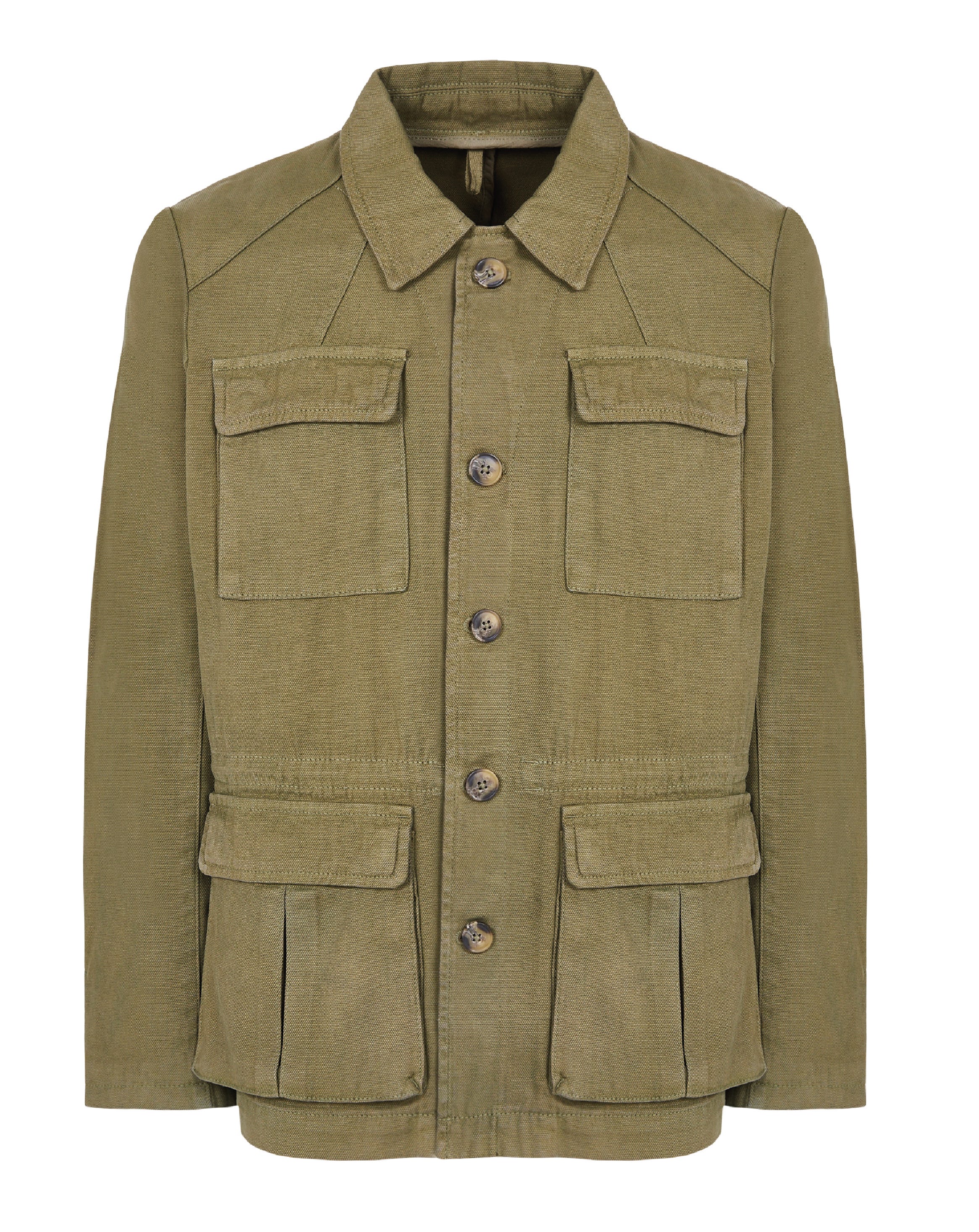 Canvas jacket with large military pockets military Camicissima